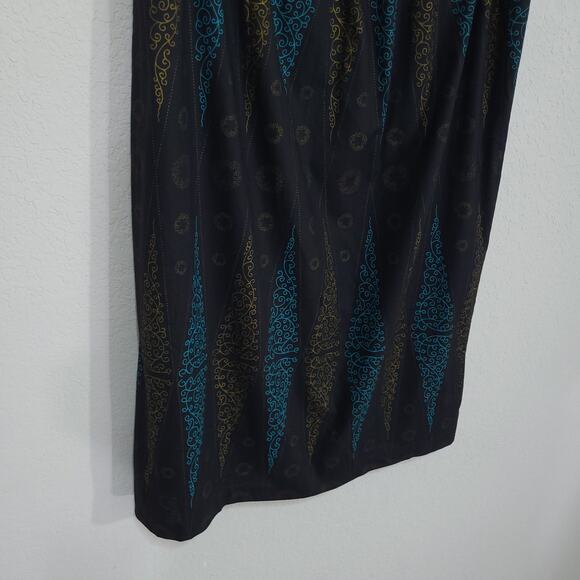 Black Diamond Print Skirt Womens XL Pull On Below Knee Casual Office Par… - Picture 9 of 10